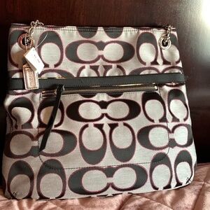 Metallic Pink Signature Slim Tote Moonlight/PK Scarlett Coach 21161